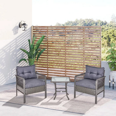 3-Piece Patio Rattan Bistro Set