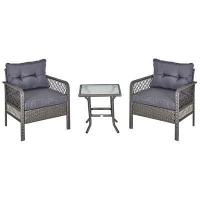 3-Piece Patio Rattan Bistro Set - 3