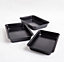 3 Piece Roasting Tin Set - Dishwasher Safe Black Carbon Steel Roast or Baking Tray Cookware Set with Speckled Non-Stick Interior