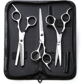 3 Piece Scissor Set - Professional Standard Hairdressing Barber Durable Stainless Steel Scissors & Storage Case
