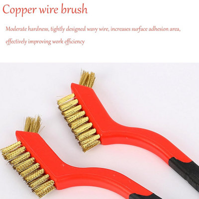 5 Pcs Kitchen Stove Cleaning Brush + Scraper Tool Set, Heavy Duty Scraper For Gas Burners Cooktop Pot Pan Brass, Stainless Steel And Nylon Brush Head