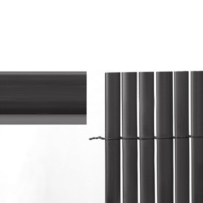 3 Pieces Grey PVC Garden Panel Slats Fence Fence - 4