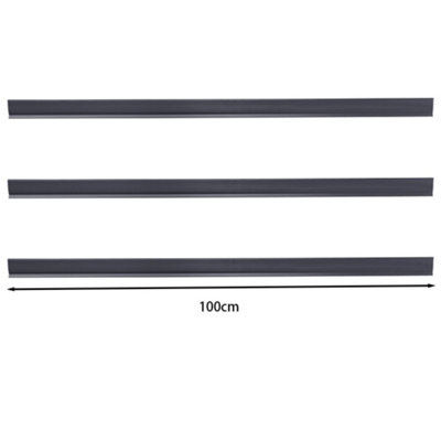3 Pieces Grey PVC Garden Panel Slats Fence Fence - 6