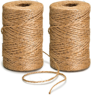 3-Ply Garden Twine - 500ft Brown Jute String for Crafting, Decorating, and Gardening (2 Rolls)