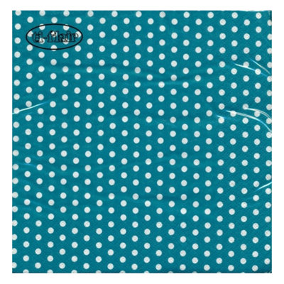 3 Ply Polka Dot Napkins (Pack of 20) Blue (One Size)