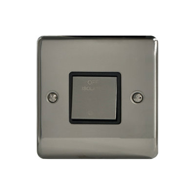 3 Pole Fan Isolator Switch Black Nickel, Black Insert, 10