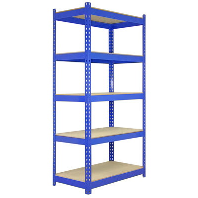 3 Racking Bays 90cm Warehouse Shelves Storage Garage Shelving Unit Steel 5 Tier