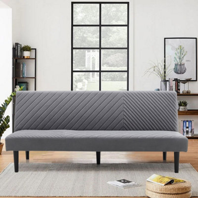 3 Seat Fabric Upholstered Sofa Couch 3 Seater  Recliner Sofa Bed Grey