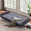 3 Seat Linen Sofa Couch 3 Seater Convertible Sleeper Sofa Bed with Metal Leg Grey