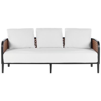 3 Seater Aluminium Garden Sofa Off-White MONTEFALCO - 4