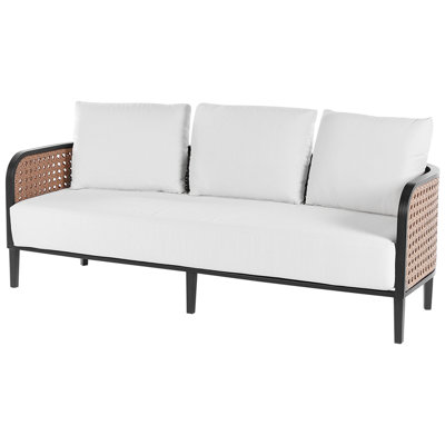 3 Seater Aluminium Garden Sofa Off-White MONTEFALCO - 5