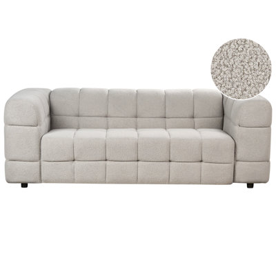 3 Seater Boucle Sofa Grey MULLOLA