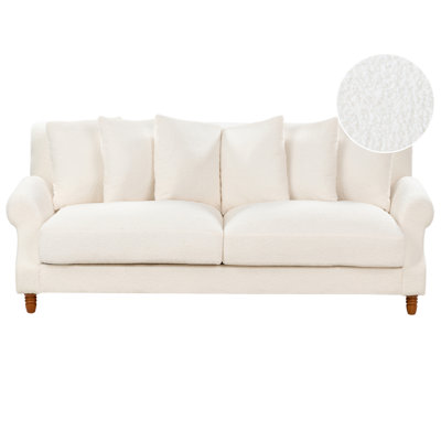 3 Seater Boucle Sofa Off-White EIKE