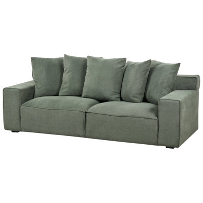 3 Seater Chenille Sofa Green VISKAN