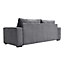 3 Seater Dark Grey Upholstered Sofa Couch for Living Room Bedroom