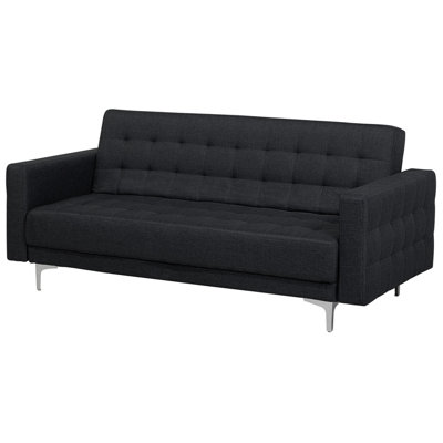 3 Seater Fabric Sofa Bed Graphite Grey ABERDEEN