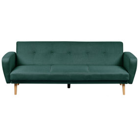 3 Seater Fabric Sofa Bed Green FLORLI