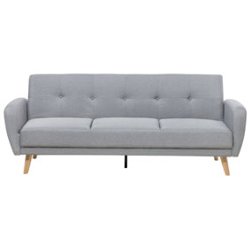 3 Seater Fabric Sofa Bed Grey FLORLI
