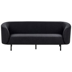 3 Seater Fabric Sofa Black LOEN