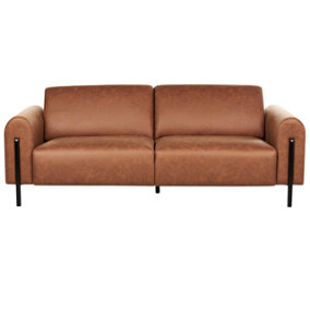 3 Seater Fabric Sofa Golden Brown ASKIM