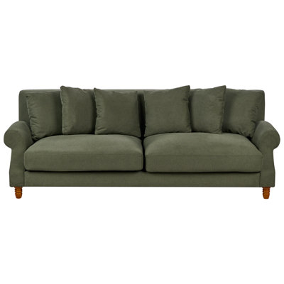 3 Seater Fabric Sofa Green EIKE