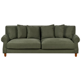 3 Seater Fabric Sofa Green EIKE