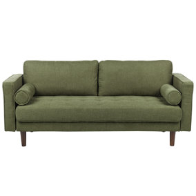 3 Seater Fabric Sofa Green NURMO