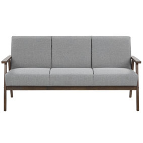 3 Seater Fabric Sofa Grey ASNES