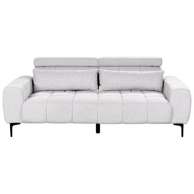 3 Seater Fabric Sofa Grey VEGAMO