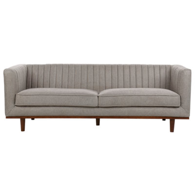 3 Seater Fabric Sofa Light Brown SKAULE