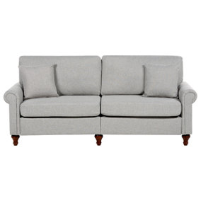 3 Seater Fabric Sofa Light Grey GINNERUP