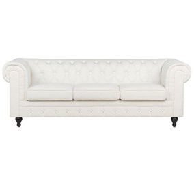 3 Seater Fabric Sofa Off-White CHESTERFIELD