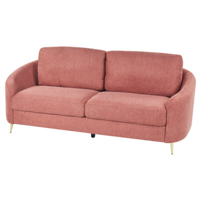 3 Seater Fabric Sofa Pink TROSA