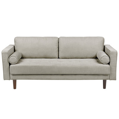 3 Seater Fabric Sofa Taupe NURMO