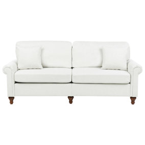3 Seater Fabric Sofa White GINNERUP