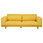 3 Seater Fabric Sofa Yellow NIVALA