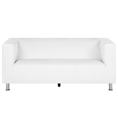 3 Seater Faux Leather Sofa White FLORO