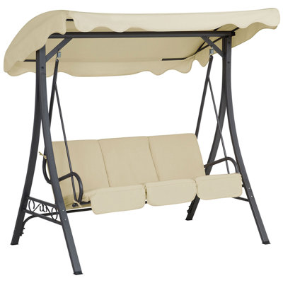 3 Seater Garden Swing Beige GARBO