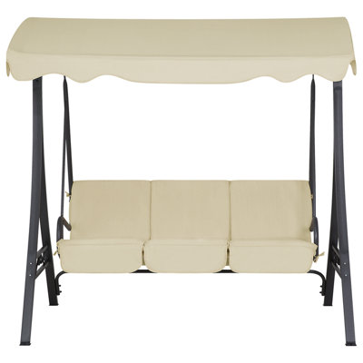3 Seater Garden Swing Beige GARBO - 4