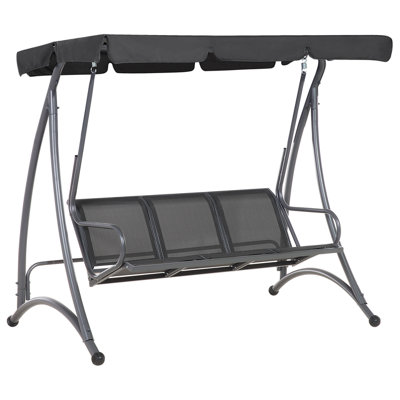 3 Seater Garden Swing Black BOGART