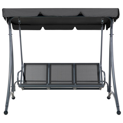 3 Seater Garden Swing Black BOGART - 5