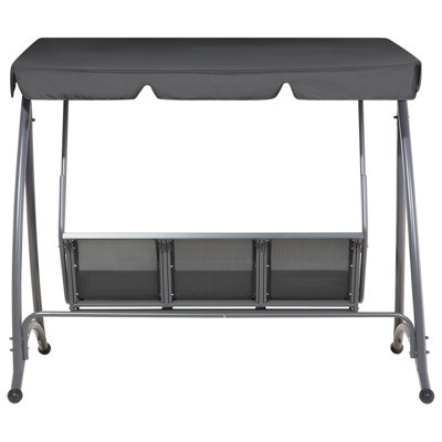 3 Seater Garden Swing Black BOGART - 7