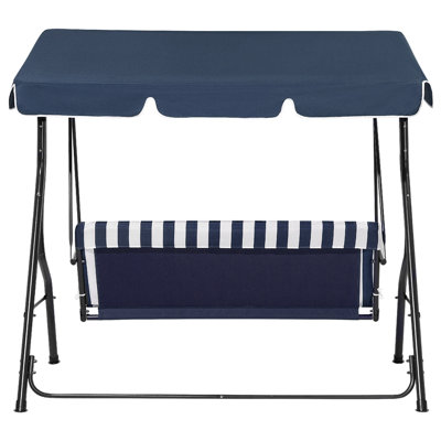 3 Seater Garden Swing Blue and White CHAPLIN - 5