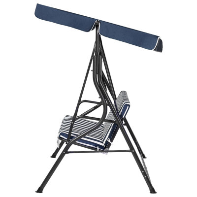 3 Seater Garden Swing Blue and White CHAPLIN - 6