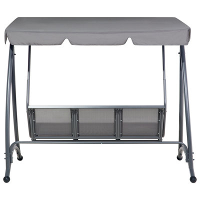 3 Seater Garden Swing Grey BOGART - 6