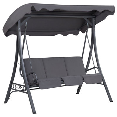 3 Seater Garden Swing Grey GARBO