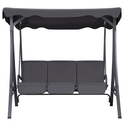 3 Seater Garden Swing Grey GARBO - 4