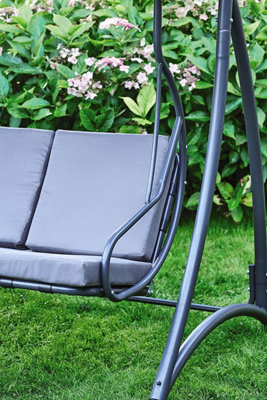 3 seater garden swing online seat with cushions b&q