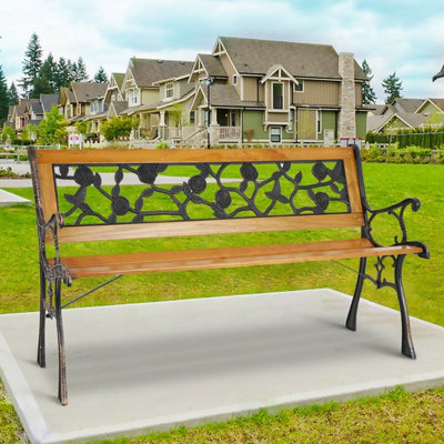3 Seater Garden Wooden Bench - Rose