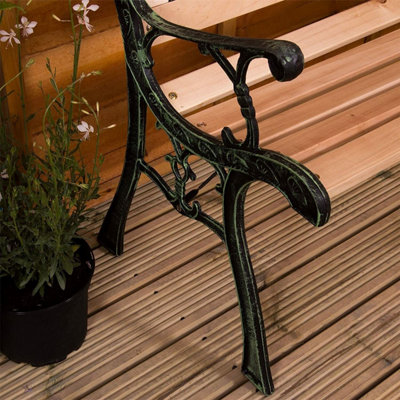 3 Seater Garden Wooden Bench - Rose - 4